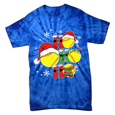 Christmas Ho Ho Ho Santa Softball Pajama Great Gift Tie-Dye T-Shirt