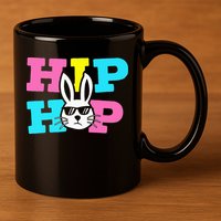 Cool Hip Hop Easter Bunny rabbit eggs month 11oz C Handle Ceramic Mug