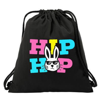 Cool Hip Hop Easter Bunny rabbit eggs month Drawstring Bag