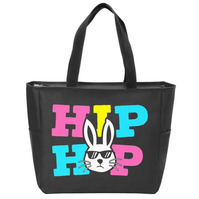Cool Hip Hop Easter Bunny rabbit eggs month Zip Tote Bag