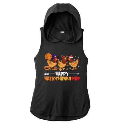 Chicken Halloween Happy Hallothanksmas Autumn Thanksgiving Gift Ladies PosiCharge Tri-Blend Wicking Draft Hoodie Tank