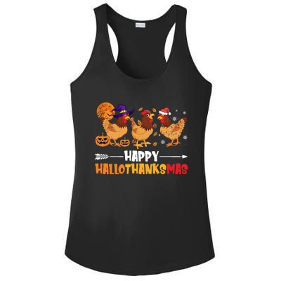 Chicken Halloween Happy Hallothanksmas Autumn Thanksgiving Gift Ladies PosiCharge Competitor Racerback Tank