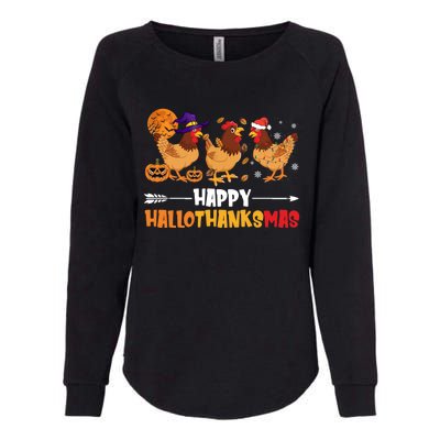 Chicken Halloween Happy Hallothanksmas Autumn Thanksgiving Gift Womens California Wash Sweatshirt