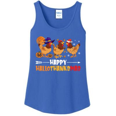 Chicken Halloween Happy Hallothanksmas Autumn Thanksgiving Gift Ladies Essential Tank