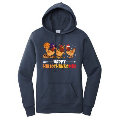 Chicken Halloween Happy Hallothanksmas Autumn Thanksgiving Gift Women's Pullover Hoodie