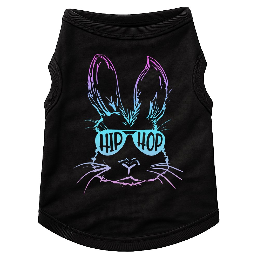 Cool Hip Hop Happy Easter Bunny Face With Sunglasses Doggie Tank