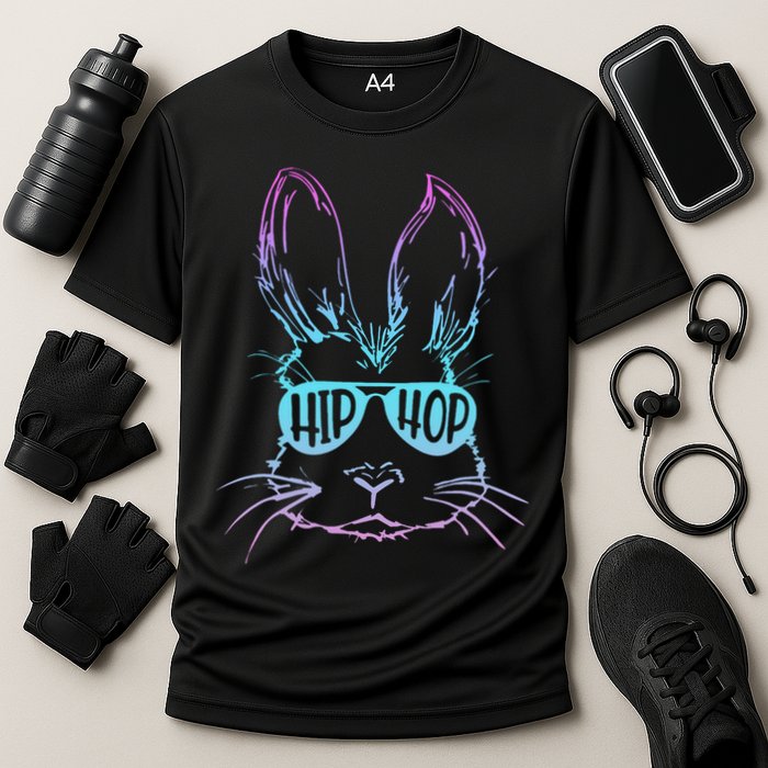 Cool Hip Hop Happy Easter Bunny Face With Sunglasses Performance Shirt