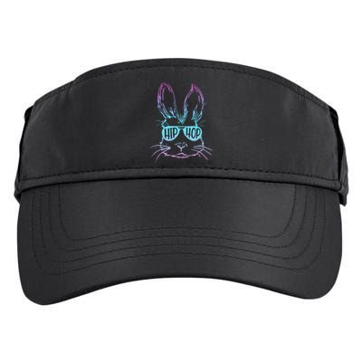 Cool Hip Hop Happy Easter Bunny Face With Sunglasses Adult Drive Performance Visor