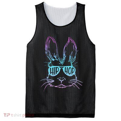 Cool Hip Hop Happy Easter Bunny Face With Sunglasses Mesh Reversible Basketball Jersey Tank