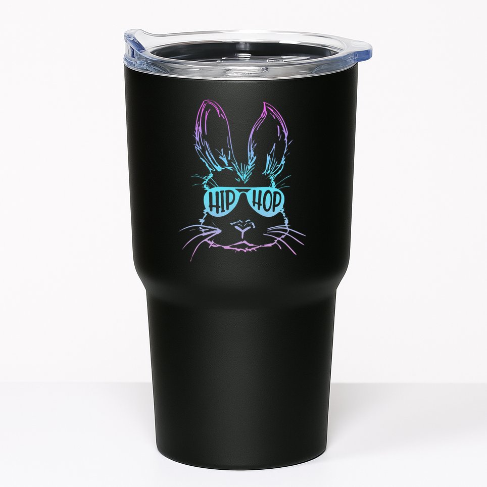 Cool Hip Hop Happy Easter Bunny Face With Sunglasses Tumbler