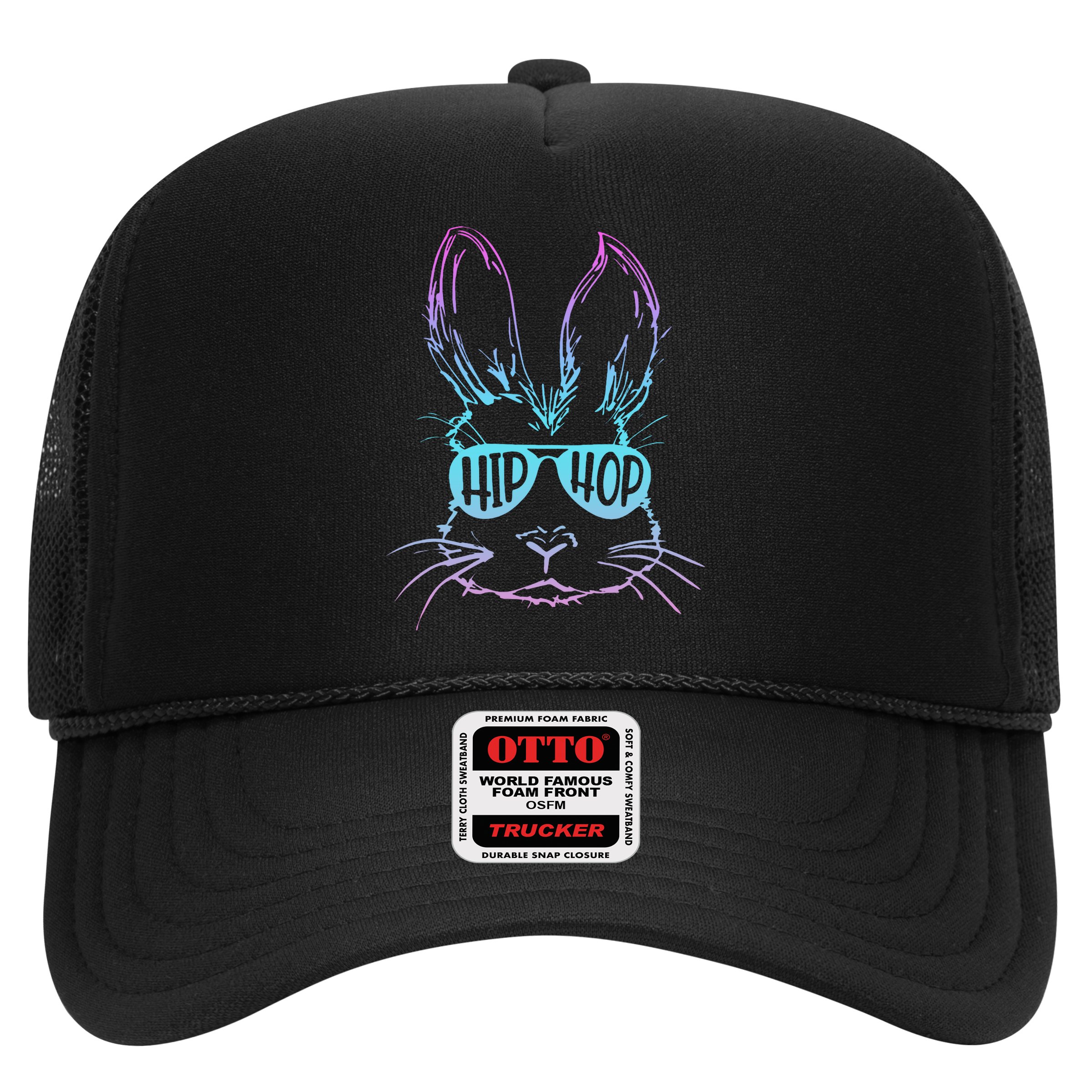 Cool Hip Hop Happy Easter Bunny Face With Sunglasses Hat