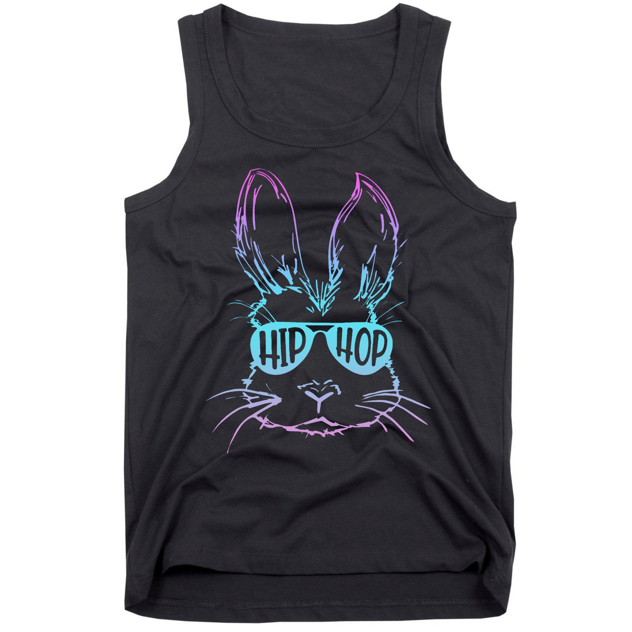 Cool Hip Hop Happy Easter Bunny Face With Sunglasses Tank Top