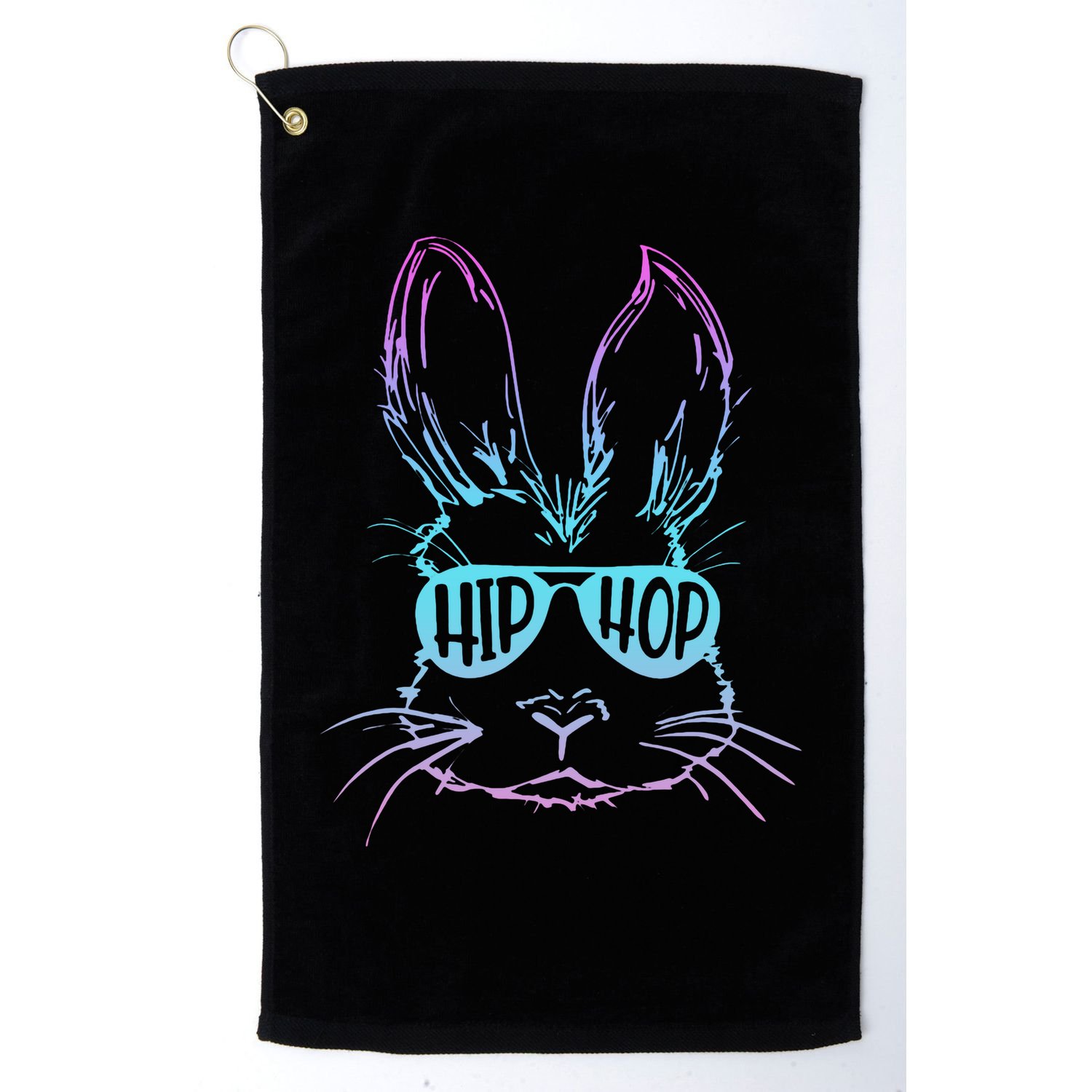 Cool Hip Hop Happy Easter Bunny Face With Sunglasses Golf Towel