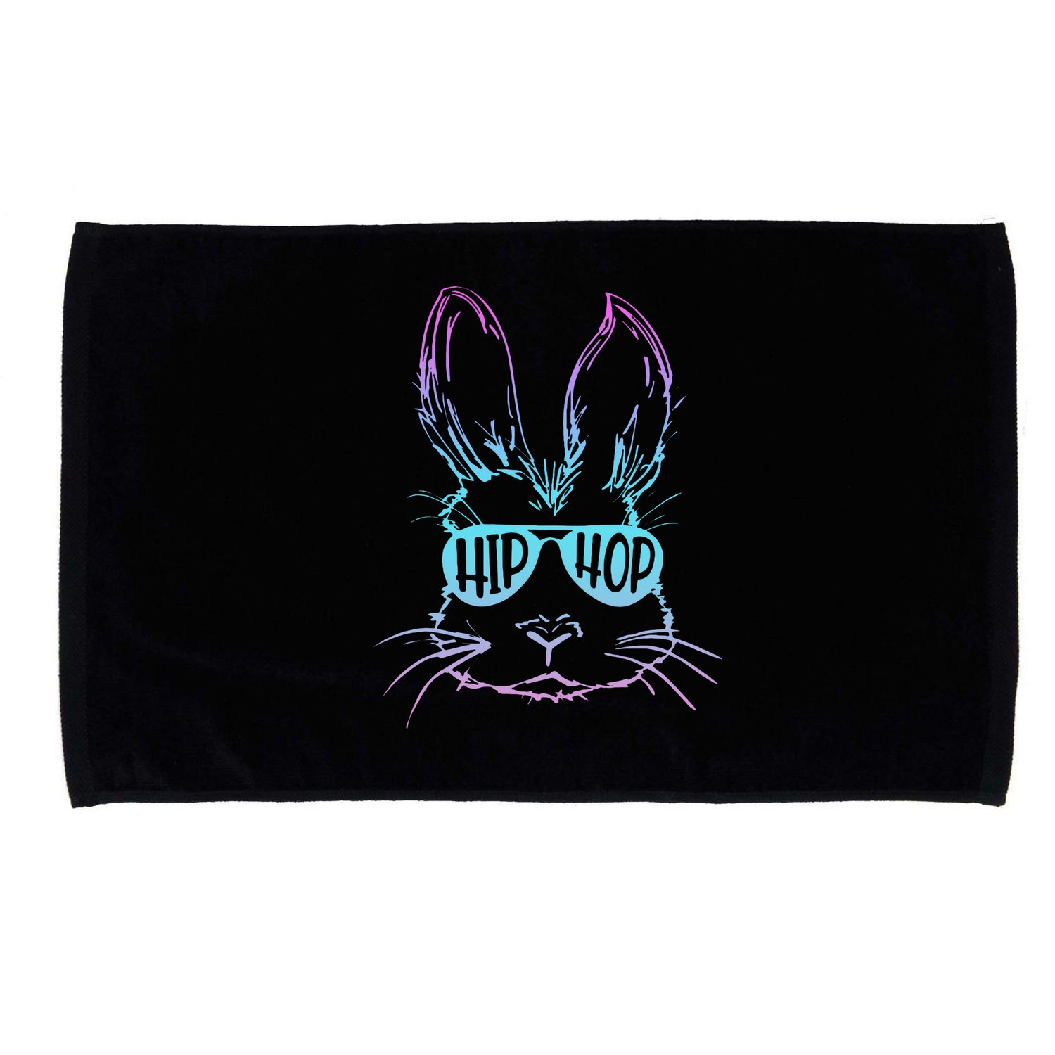 Cool Hip Hop Happy Easter Bunny Face With Sunglasses Microfiber Hand Towel