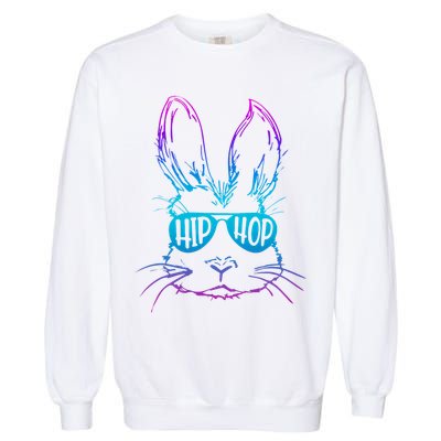 Cool Hip Hop Happy Easter Bunny Face With Sunglasses Garment-Dyed Sweatshirt