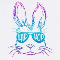 Cool Hip Hop Happy Easter Bunny Face With Sunglasses Garment-Dyed Sweatshirt