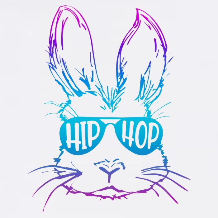 Cool Hip Hop Happy Easter Bunny Face With Sunglasses Garment-Dyed Sweatshirt