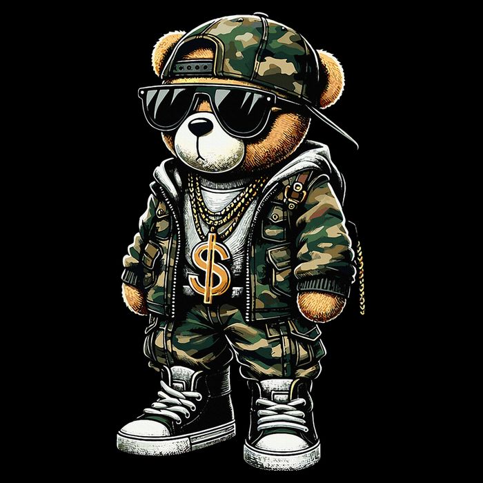 Camo Hip Hop Teddy Bear Camouflage Impact Tech Backpack