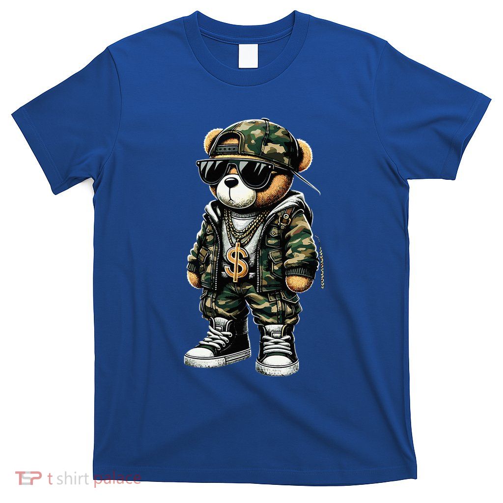 Camo Hip Hop Teddy Bear Camouflage T-Shirt