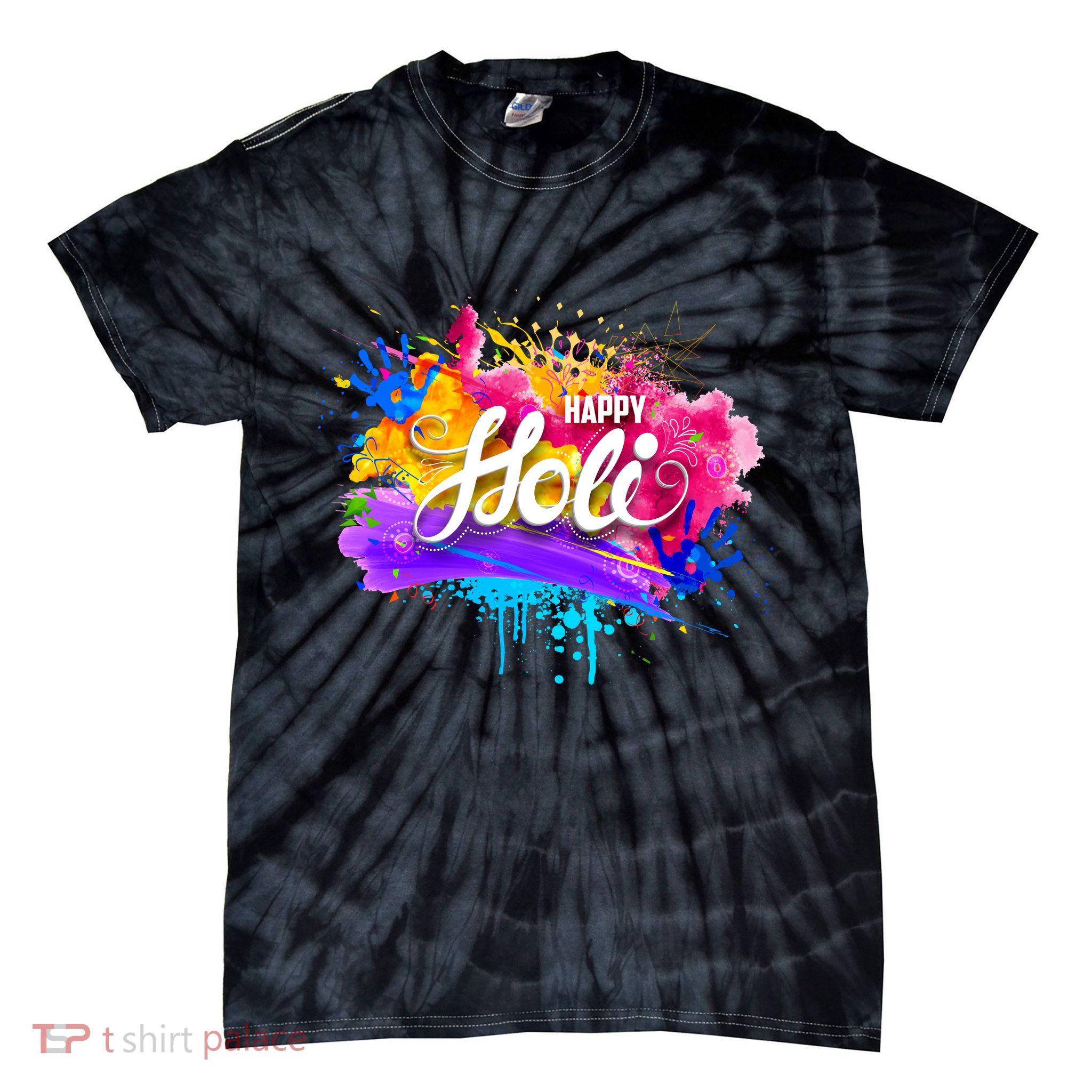 Colorful Happy Holi Celebrate South Asian Indian Hindu Festival Tie-Dye T-Shirt