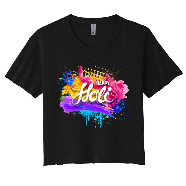 Colorful Happy Holi Celebrate South Asian Indian Hindu Festival Crop Top