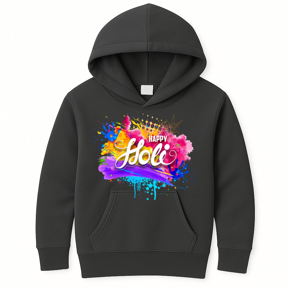 Colorful Happy Holi Celebrate South Asian Indian Hindu Festival Kids Hoodie