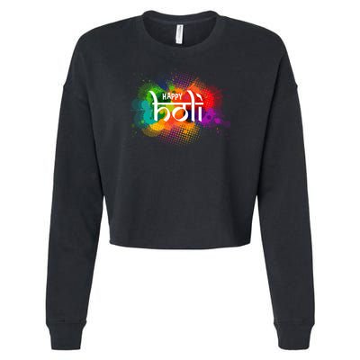 Colorful Happy Holi India Hindu Celebration Cropped Pullover Crew