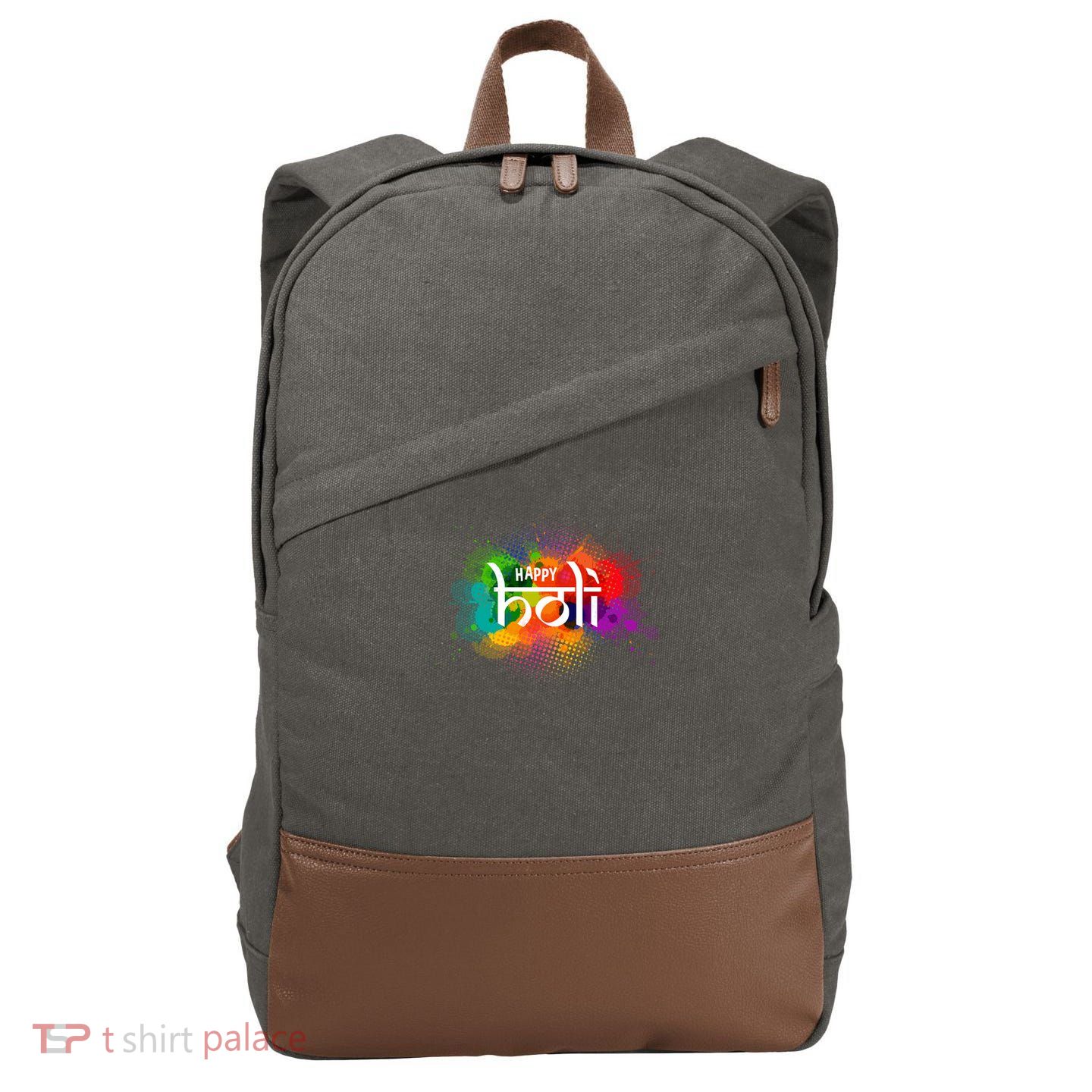 Colorful Happy Holi India Hindu Celebration Cotton Canvas Backpack
