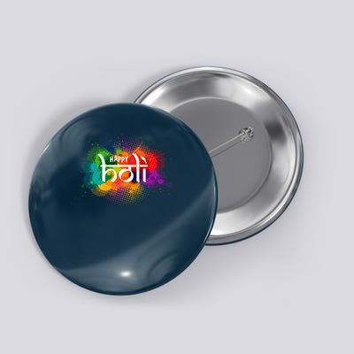 Colorful Happy Holi India Hindu Celebration Button