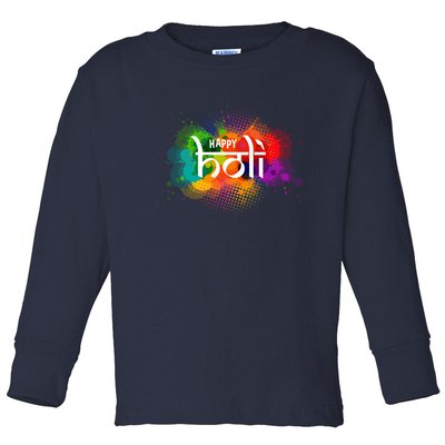 Colorful Happy Holi India Hindu Celebration Toddler Long Sleeve Shirt