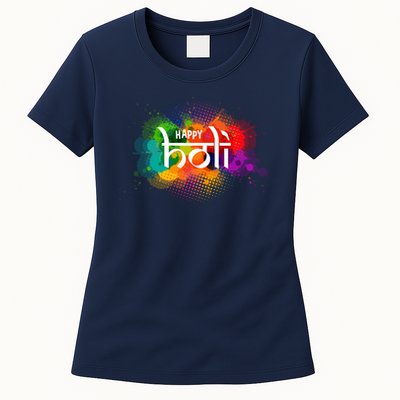 Colorful Happy Holi India Hindu Celebration Womens T-Shirt