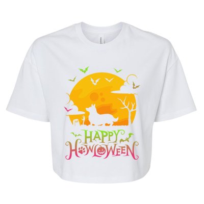 Corgi Happy Halloween Costume Dog Boo Dogs Funny Gift Bella+Canvas Jersey Crop Tee