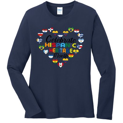 Celebrate Hispanic Heritage Month Ladies Long Sleeve Shirt