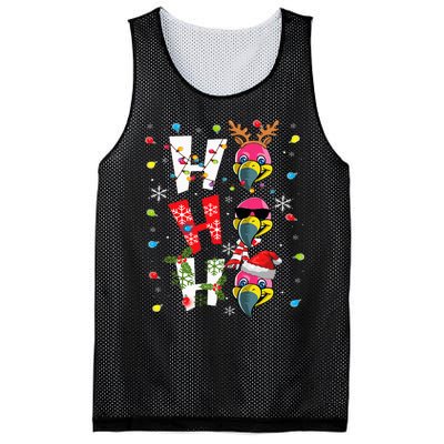 Christmas Ho Ho Ho Flamingo Lovers Lights Pajamas Funny Xmas Mesh Reversible Basketball Jersey Tank