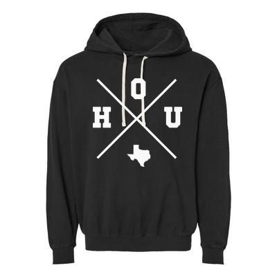 Classic Hou Houston Crossmark State Outline Garment-Dyed Fleece Hoodie