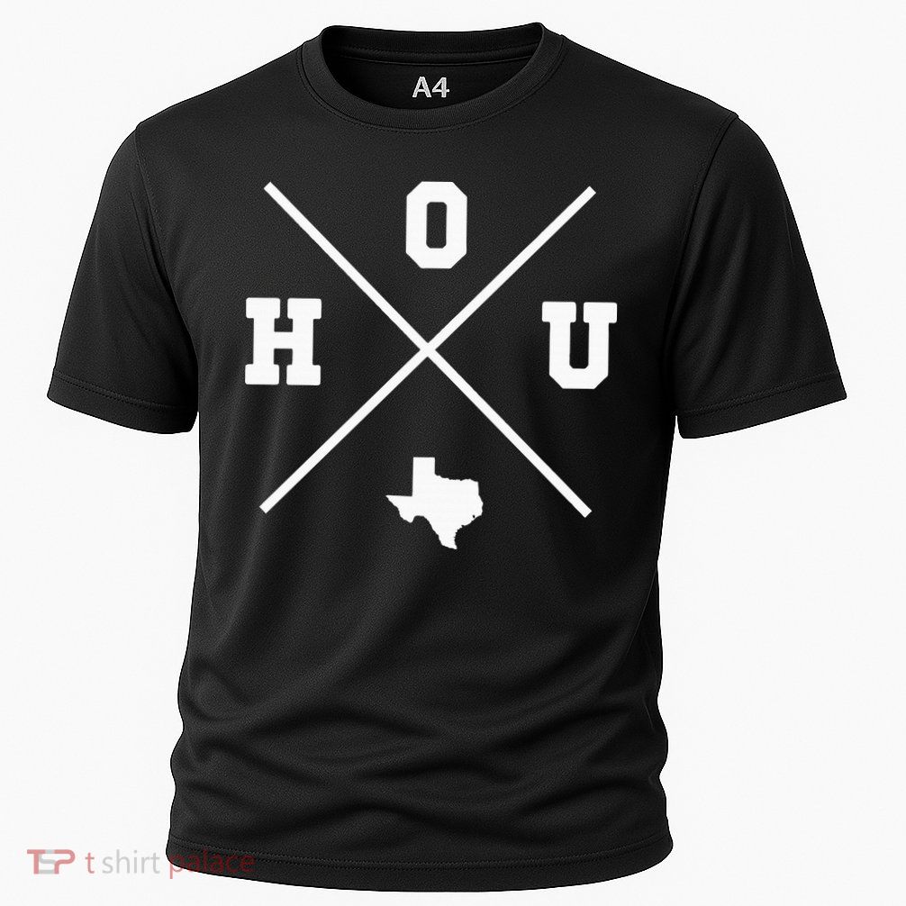 Classic Hou Houston Crossmark State Outline Performance Shirt