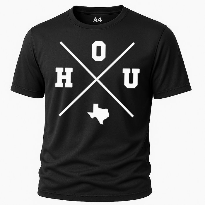 Classic Hou Houston Crossmark State Outline Cooling Performance Crew T-Shirt