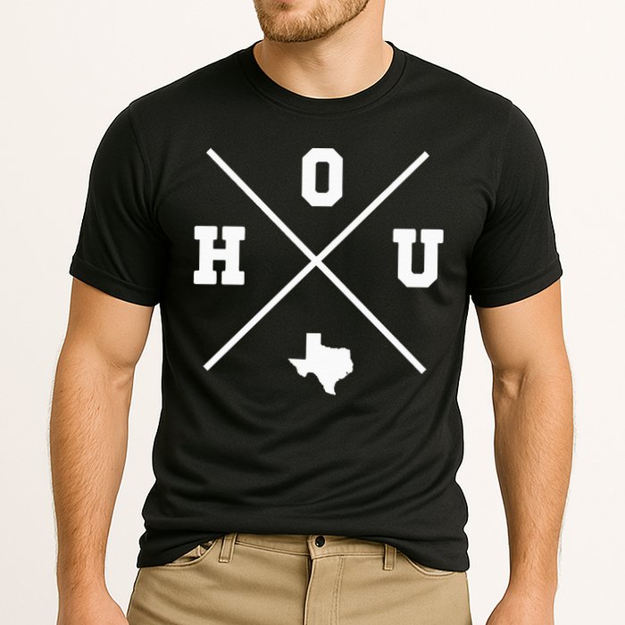 Classic Hou Houston Crossmark State Outline Cooling Performance Crew T-Shirt