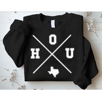 Classic Hou Houston Crossmark State Outline Sweatshirt
