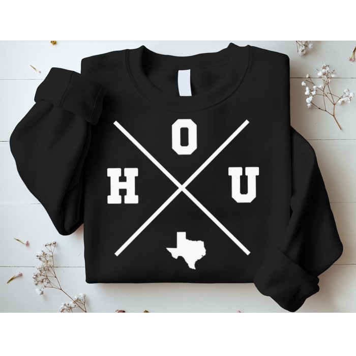 Classic Hou Houston Crossmark State Outline Sweatshirt