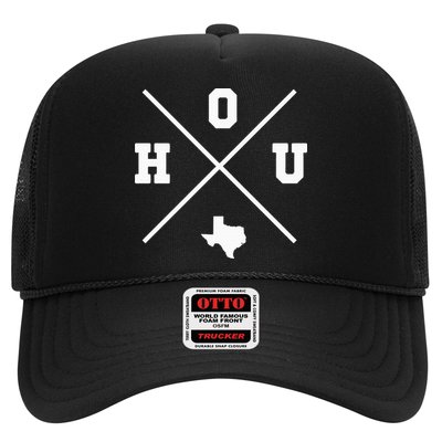 Classic Hou Houston Crossmark State Outline Trucker Hat