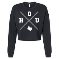 Classic Hou Houston Crossmark State Outline Cropped Pullover Crew