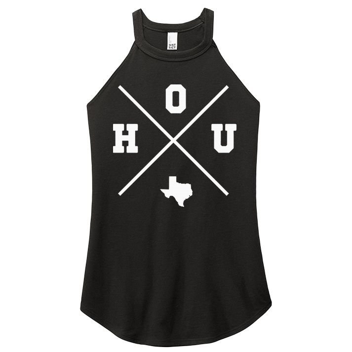 Classic Hou Houston Crossmark State Outline Women's Perfect Tri Rocker Tank