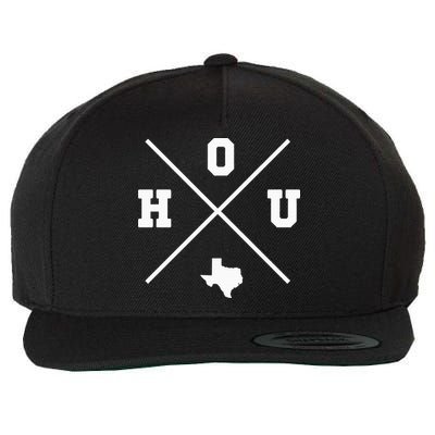 Classic Hou Houston Crossmark State Outline Wool Snapback Cap
