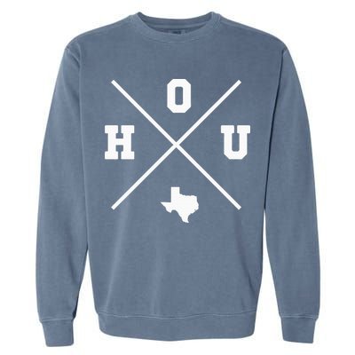 Classic Hou Houston Crossmark State Outline Garment-Dyed Sweatshirt
