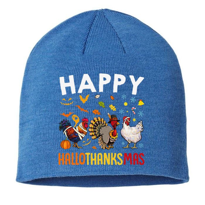 Chickens Happy HalloThanksMas Thanksgiving Christmas Sustainable Beanie