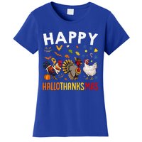 Chickens Happy HalloThanksMas Thanksgiving Christmas Women's T-Shirt