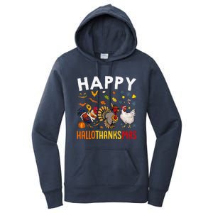 Chickens Happy HalloThanksMas Thanksgiving Christmas Women's Pullover Hoodie