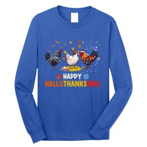 Chicken Halloween Happy Hallothanksmas Autumn Thanksgiving Gift Long Sleeve Shirt