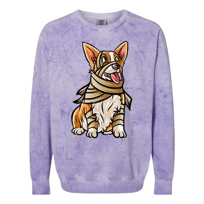 Corgi Happy Halloween Costume Mummie Great Gift Colorblast Crewneck Sweatshirt